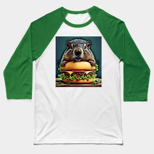 watercolor groundhog happy cheeseburger Baseball T-Shirt